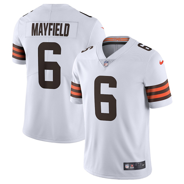 Men's Cleveland Browns #6 Baker Mayfield Nike White Vapor Limited Jersey