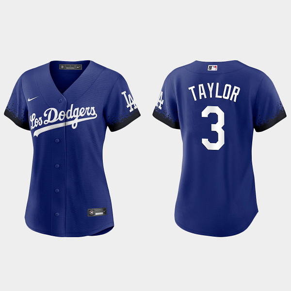 Women Los Angeles Dodgers Chris Taylor Royal 2021 City Connect Replica Jersey