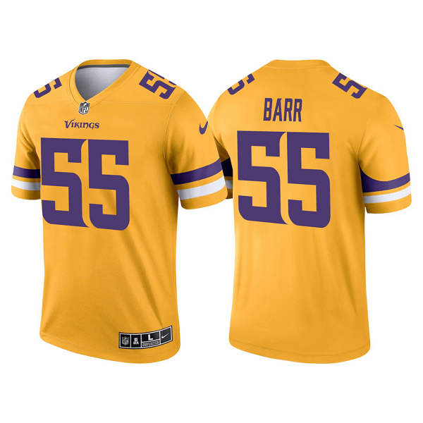 Men's Minnesota Vikings #55 Anthony Barr Gold 2021 Limited NFL Jersey