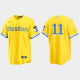 Men's Boston Red Sox #11 Rafael Devers Gold Light Blue 2021 MLB City Connect Cool Base Jersey