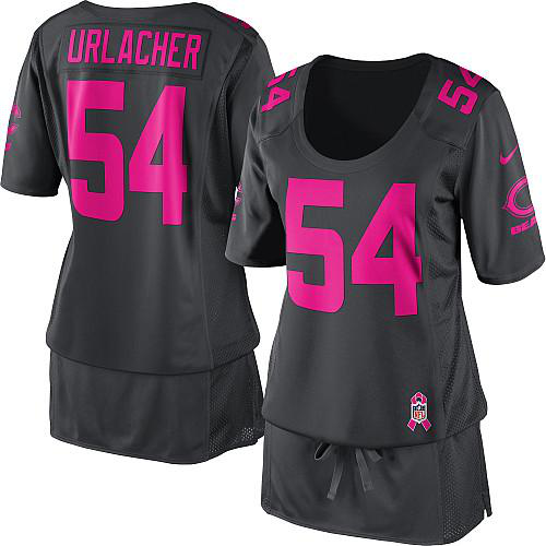 Nike Chicago Bears #54 Brian Urlacher Dark Grey Women's Breast Cancer Awareness Stitched NFL Elite Jersey