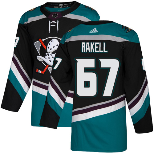 Adidas Anaheim Ducks #67 Rickard Rakell Black/Teal Alternate Stitched NHL Jersey