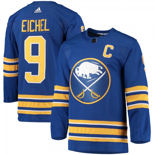 Men's Buffalo Sabres Jack Eichel adidas Royal Home Primegreen Player Jersey