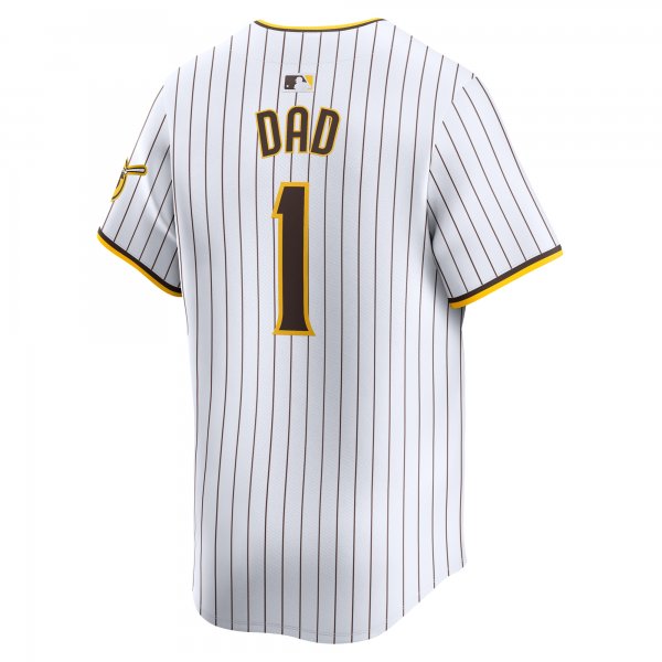 Men's San Diego Padres Nike White #1 Dad Home Limited Jersey