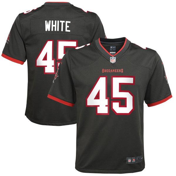 Youth Tampa Bay Buccaneers Devin White Nike Pewter Game Jersey