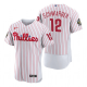 Men's Philadelphia Phillies Kyle Schwarber White 2022 World Series Flex Base Jersey