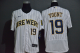 Men's Milwaukee Brewers #19 Robin Yount White Stitched MLB Flex Base Nike Jersey