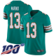 Men's Miami Dolphins #13 Dan Marino Aqua Green Alternate Stitched NFL 100th Season Vapor Limited Jersey