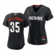 Women's Baltimore Orioles #35 Adley Rutschman 2023 City Connect Black Cool Base Jersey