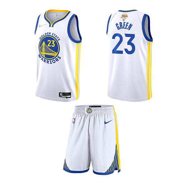 Men's NBA Finals Golden State Warriors #23 Draymond Green White Nike Suit