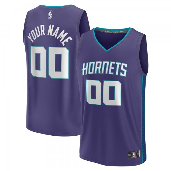 Men's Charlotte Hornets  Fanatics Purple Fast Break Custom Jersey - Statement Edition