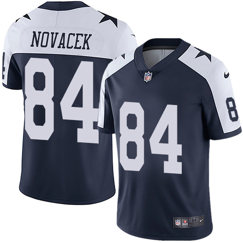 Men's Nike Dallas Cowboys #84 Jay Novacek Navy Blue Throwback Alternate Vapor Untouchable Limited Player NFL Jersey