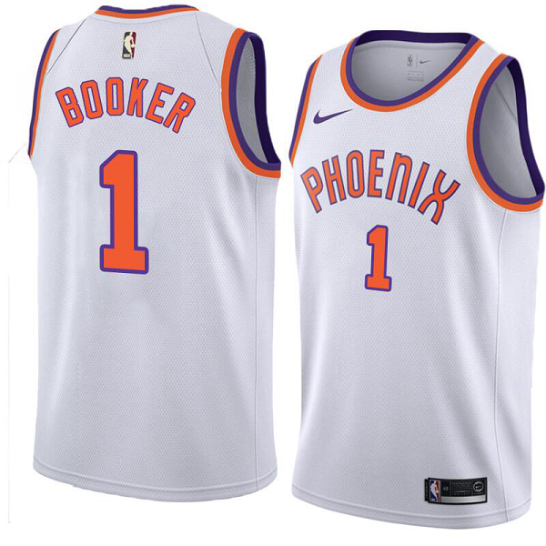 Men's Nike Phoenix Suns #1 Devin Booker NBA Swingman White Jersey