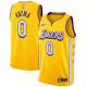 Men's Nike Los Angeles Lakers #0 Kyle Kuzma 2019-20 City Edition Yellow Jersey