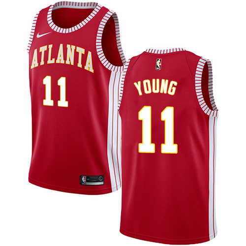 Nike Atlanta Hawks #11 Trae Young Red Women's NBA Swingman Statement Edition Jersey