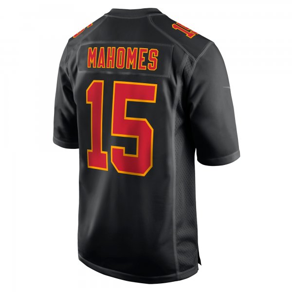 Men's Kansas City Chiefs Patrick Mahomes Nike Black Super Bowl LVIII Carbon Fashion Game Player Jersey