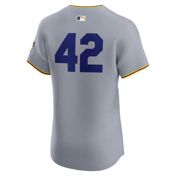 Men's Pittsburgh Pirates Nike Gray Road 2024 Jackie Robinson Day Elite Jersey