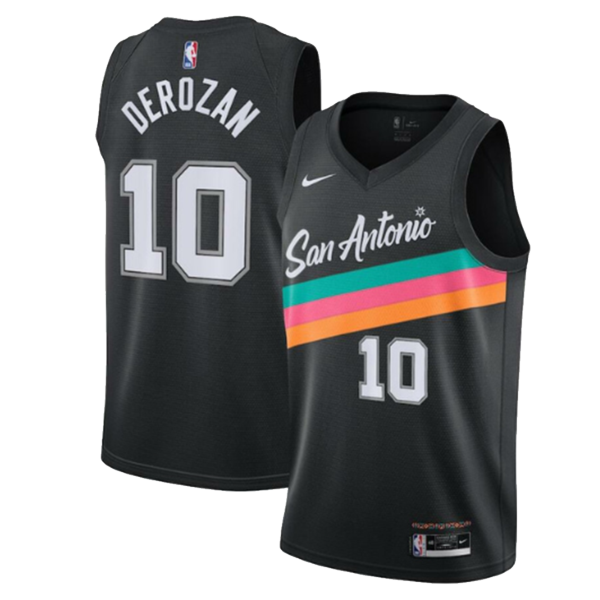 Men's San Antonio Spurs #10 DeMar DeRozan 2020-21 Black City Edition NBA Jersey