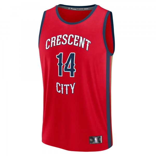 Men's New Orleans Pelicans Brandon Ingram Fanatics Red Fast Break Replica Jersey - Statement Edition