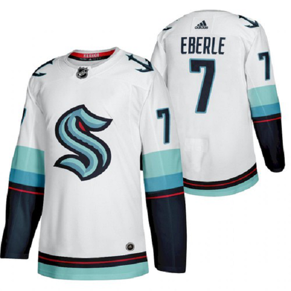 Men's Seattle #7 Kraken Jordan Eberle 2022 Away White Jersey