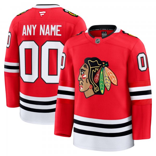 Men's Chicago Blackhawks Red Home Premium Custom Jersey