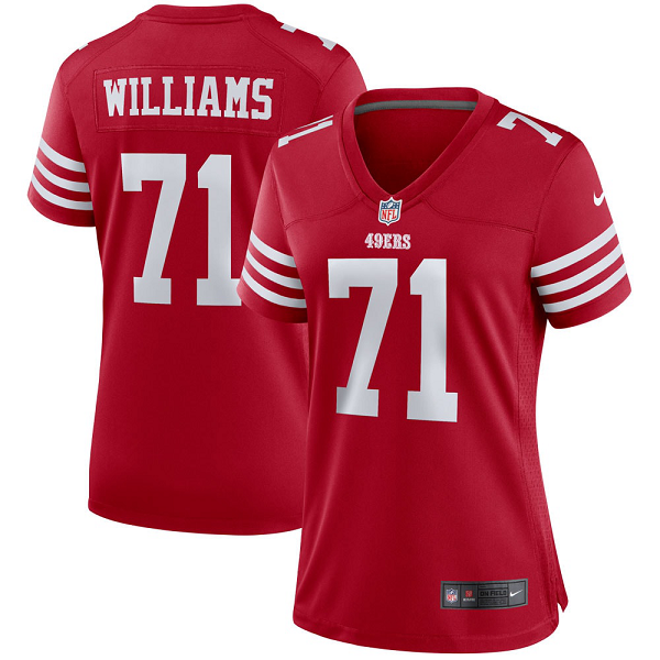 Women's San Francisco 49ers Trent Williams Nike Scarlet Team Player Game Jersey-(2022 New Style)