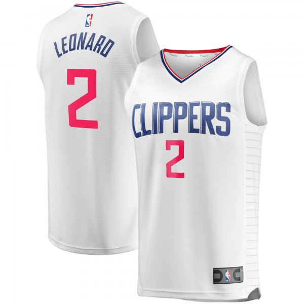 Men's LA Clippers Kawhi Leonard Fanatics White Fast Break Replica Player Jersey - Association Edition