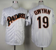 Mitchell and Ness San Diego Padres #19 Tony Gwynn White(Blue strip) Stitched Throwback MLB Jersey