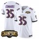 Men's Baltimore Ravens #35 Gus Edwards White 2023 F.U.S.E. AFC North Champions Vapor Limited NFL Jersey