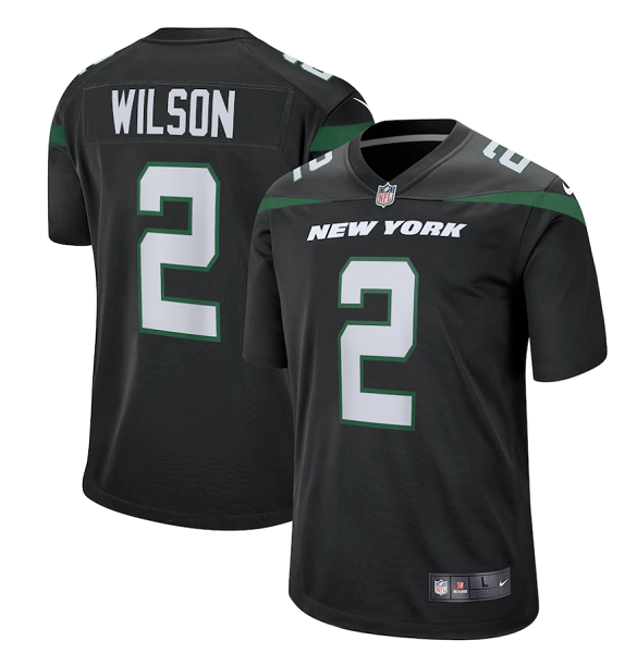 Men's Nike New York Jets #2 Zach Wilson Black Alternate 2021 NFL Draft First Round Pick Game Jersey