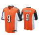 Men's #9 Joe Burrow Cincinnati Bengals Orange 2020 NFL Draft Game Jersey