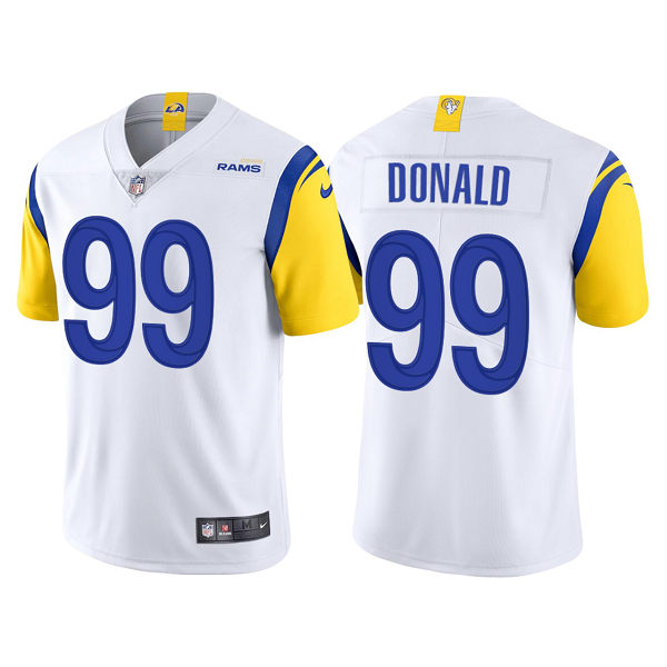 Men's Los Angeles Rams #99 Aaron Donald White 2021 Vapor Limited Modern Throwback NFL Jersey