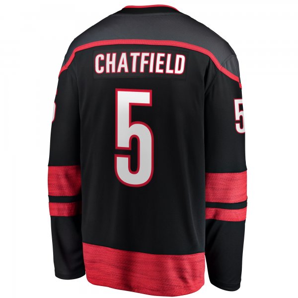 Men's Carolina Hurricanes Jalen Chatfield Fanatics Black Home Premier Breakaway Player Jersey