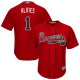 Men's Atlanta Braves #1 Ozzie Albies Red New Cool Base Stitched MLB Jersey