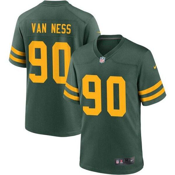 Men's Green Bay Packers #90 Lukas Van Ness Green Stitched Jersey