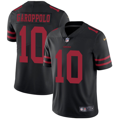 Nike San Francisco 49ers #10 Jimmy Garoppolo Men's Black Vapor Untouchable Limited Player NFL Jersey