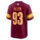 Men's Washington Commanders Jonathan Allen Nike Burgundy Player Game Jersey