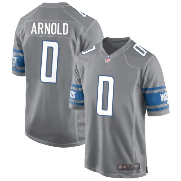 Men's Detroit Lions #0 Terrion Arnold Nike Gray Alternate 2024 NFL Draft First Round Pick Player Limited Jersey