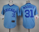 Chicago Cubs #31 Greg Maddux Blue(White Strip) Cooperstown Throwback Stitched MLB Jersey