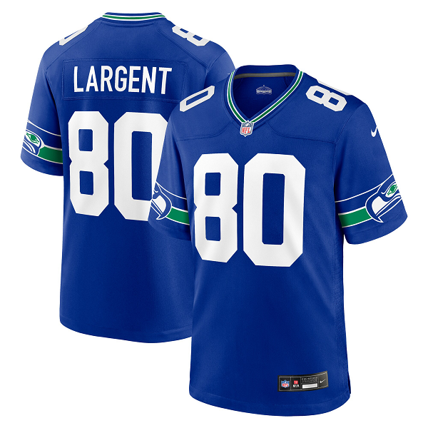 Men's Seattle Seahawks #80 Steve Largent Nike Royal Throwback Retired Player Limited Jersey