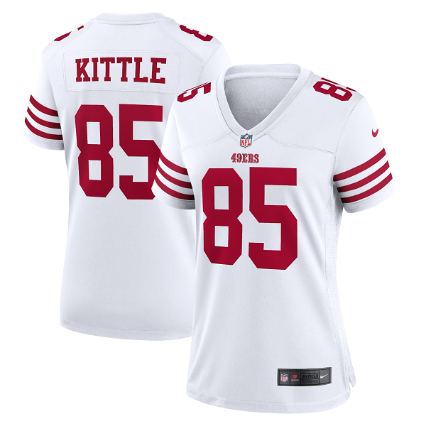 Women's San Francisco 49ers George Kittle Nike White Player Game Jersey-(2022 New Style)