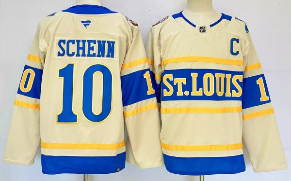 Men's #10 Brayden Schenn St.Louis Blues Yellow City Edition Jersey