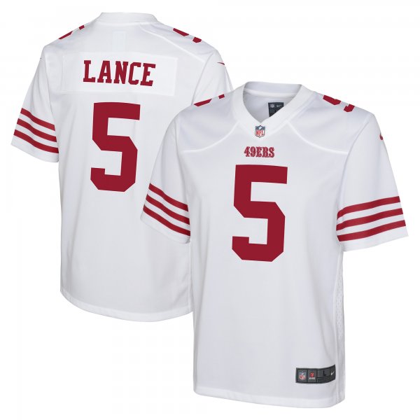 Youth San Francisco 49ers Trey Lance Nike White Game Jersey