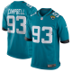 Men's Nike Jacksonville Jaguars #93 Calais Campbell Teal New 2018 Game JNFL ersey