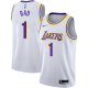 Men's Los Angeles Lakers #1 Nike White 2020/21 Swingman  Jersey - Association Edition