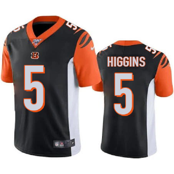 Men's Cincinnati Bengals #5 Tee Higgins Nike Black Limited Game Player Jersey