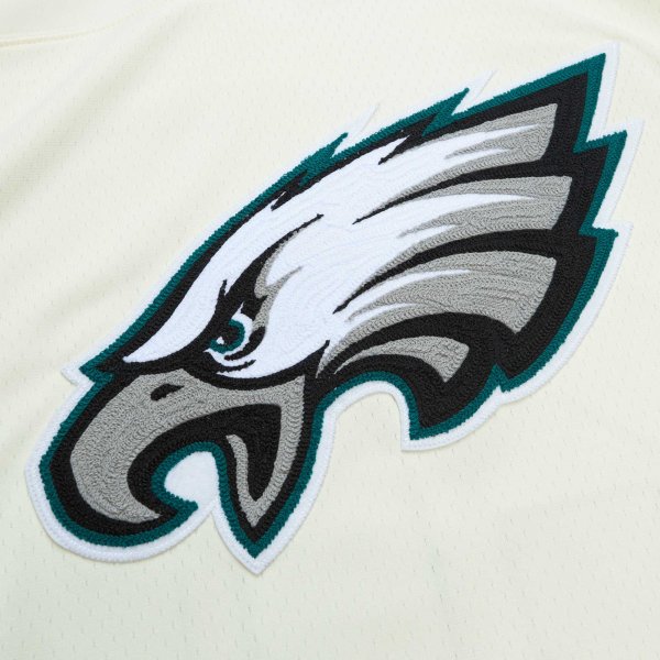 Men's Philadelphia Eagles Brian Dawkins Mitchell & Ness Cream Chainstitch Legacy Jersey