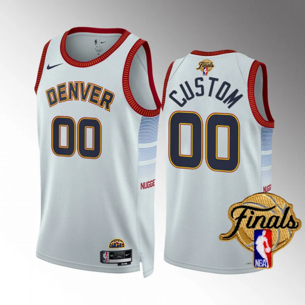 Men's Denver Nuggets 2023 NBA Finals Custom White #00 City Edition Jersey