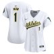 Women's Oakland Athletics Nike White #1 Mom Home Limited Jersey