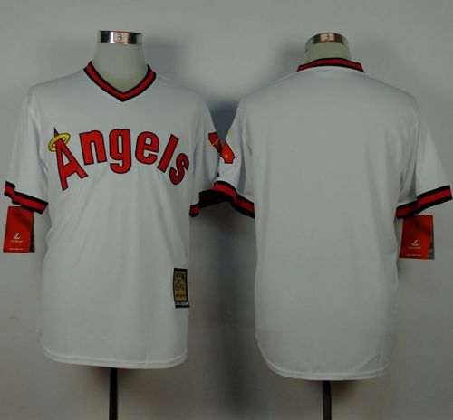 Los Angeles Angels of Anaheim Blank White 1980 Turn Back The Clock Stitched MLB Jersey